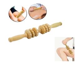 Massageador Corporal De Madeira Bambu Bastão Espiga Pilates
