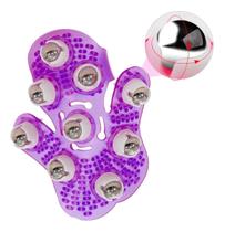 Massageador Corporal Luva Com 9 Esferas Bolas Aço Portátil