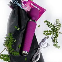 Massageador Corporal Portátil Magic Wand Varinha Mágica Potente 6000 Rpm Bateria Recarregável USB Roxo