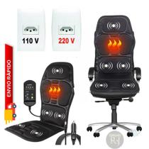 massageador costas cadeira 110v 220v coluna pernas com controle + adaptador para usar no carro - topvenda