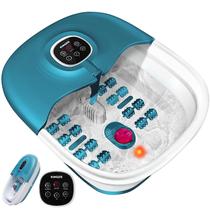 Massageador de banho de spa para pés KNQZE dobrável com calor e controle remoto azul