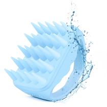 Massageador de Couro Cabeludo Bsisme - Esfoliante de Silicone Azul para Crescimento Capilar