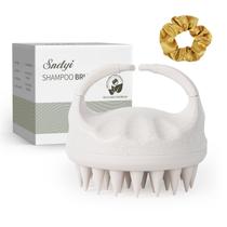 Massageador de couro cabeludo Sndyi Soft Silicone para remoção de caspa bege