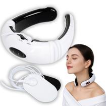 Massageador de Pescoço com Eletrodos Aparelho de Fisioterapia Colar Cervical Relaxamento Alivia Dor