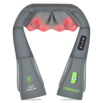Massageador de pescoço sem fio Snailax Shiatsu com calor para alívio da dor