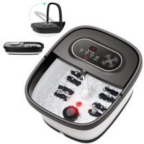 Massageador de spa para pés Snailax com aquecimento, dobrável, 8 rolos