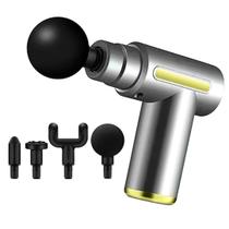 Massageador Elétrico 6 Níveis - Prata Mini Fascial Gun