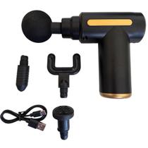 Massageador Elétrico Corporal Pistola Portátil Relaxante Fisioterápico Muscular Bateria Interna Recarga Via Cabo Usb Tipo-C - Envio em 24hs