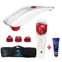 Massageador Elétrico Profissional Aparelho de Massagem Corporal Vibratório + Pomada Fisio Power Massageador Elétrico Profissional Aparelho de Massagem Corporal Vibratório + Pomada Fisio Power