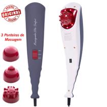 Massageador Elétrico Profissional Emborrachado + 3 Ponteiras