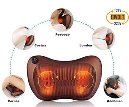 Massageador Elétrico Shiatsu Lombar Pescoço Pés Relax Rotatória Infravermelho - MASSAGER