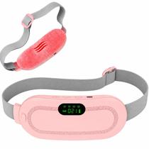 Massageador Elétrico USB para Alívio de Cólicas e Dores com Aquecimento, Vibração, 4 Modos, LED e Cinta Ajustável