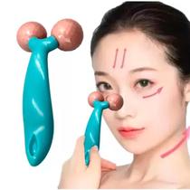 Massageador Facial 3D Roller Limpeza Estimular Rejuvenescimento Terapêutica Rotativo 360º Anti Celulite