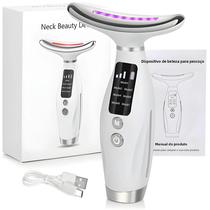 Massageador Facial com Luz LED 7 Cores - Microcorrente e Fototerapia para Apertar a Pele