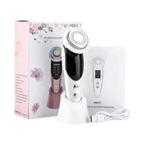 Massageador Facial E De Pescoço 7 Em 1 EMS Microcorrente LED Para Rejuvenescimento Da Pele E