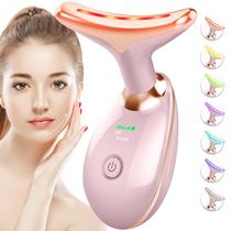 Massageador Facial e de Pescoço SDKWDH com Terapia de Luz Vermelha - Rosa Glossy
