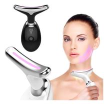 Massageador Facial e Pescoço Elétrico Vibratório LED 3 Cores Firmeza e Relaxamento Massageador Facial e Pescoço Elétrico Vibratório LED 3 Cores Firmeza e Relaxamento