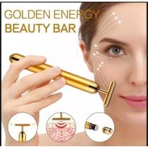 Massageador Facial Eletrico Antirugas Botox Firmeza e firmeza Vibração Energy Beauty Gold