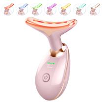 Massageador Facial ELISHINE com Luz LED - 7 Cores, Portátil e Rosa