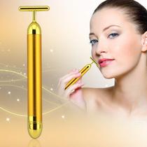 Massageador Facial para Reduzir Inchaço Pós-Cirúrgico e Estética Barra Dourada Vibratória 24k Beauty Massageador Facial para Reduzir Inchaço Pós-Cirúrgico e Estética Barra Dourada Vibratória 24k Beauty