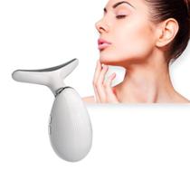 Massageador Facial Pescoço Anti Rugas Papada Led Recarregavel Rosto Firmeza