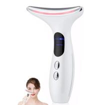 Massageador Facial Pescoço Rosto Face Pele Anti Rugas Evelhecimento Terapia Led Colorido Massageia Esquenta