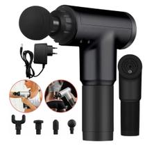 Massageador Grande Fascial Corporal Gun Muscular Vibração Fitness Nervos e Costas
