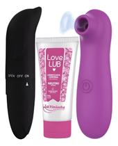 Massageador Kit Completo Suga 3 Pçs Love Safira Massageador Kit Completo Suga 3 Pçs Love Safira