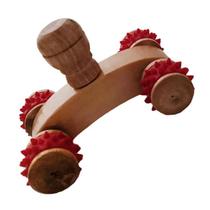 Massageador Manual Carrinho De Madeira Com Rodinhas