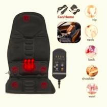 Massageador multifuncional para assento de carro sofá ou cadeira apoio lombar 8 modos 3 níveis de força e Calor