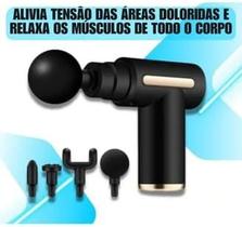 Massageador Muscular Eletrico Profissional Pistola Alívio da Dor, Relaxamento, Liberação Miofascial, 4 Ponteiras, Portátil e Silencioso Cor Vermelho