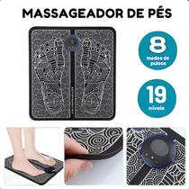 Massageador P/ Pés Tapete EMS Vibração Preto Massageador P/ Pés Tapete EMS Vibração Preto