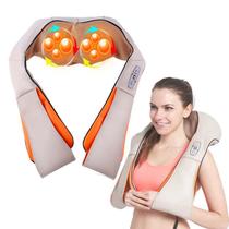 massageador para pescoço, costas, ombros e pernas. com calor, massagem de amassar profunda, e um design flexível leve - MASSAGER