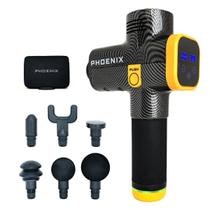 Massageador Phoenix A2 Profissional Alívio Dor Muscular Corporal Fisioterapia Liberação Miofascial com 20 Velocidades Tela LCD 6 Ponteiras Massageador Phoenix A2 Profissional Alívio Dor Muscular Corporal Fisioterapia Liberação Miofascial com 20 Velocidades Tela LCD 6 Ponteiras