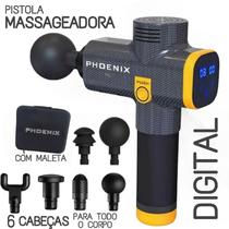 Massageador Pistola Terapia Phoenix A2 Digital 6C - Amarelo
