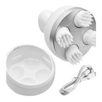 Massageador Portátil Cabeça E Pescoço Shiatsu Usb Com 2 Velocidades Branco