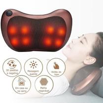 Massageador Shiatsu De Costas E Lombar Com Aquecimento Alívio Dores Musculares Bivolt 3D
