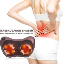 Massageador Shiatsu De Costas E Pernas Com Aquecimento Alívio De Dores Bivolt Portátil 3D