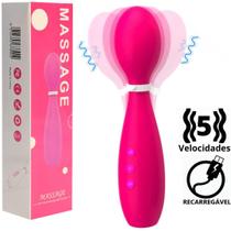 Massageador Varinha Magica com 5 Modo de Vibração 19X4CM USB