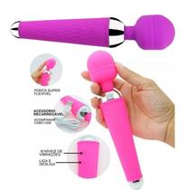 Massageador Varinha Mágica de Silicone Aveludado e Recarregável