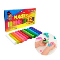 Massinha 12 Cores Magix de Modelar Atividade Escolar
