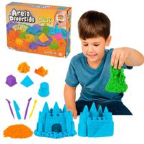 Massinha Areia Cinética Divertida Sensorial + Moldes 300g
