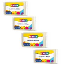 Massinha Argila Acrilex 100gr Cor Natural com 4 Unidades Massinha Argila Acrilex 100gr Cor Natural com 4 Unidades
