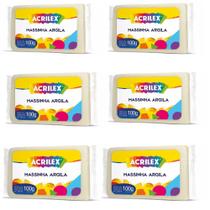 Massinha Argila Acrilex 100gr Cor Natural com 6 Unidades Massinha Argila Acrilex 100gr Cor Natural com 6 Unidades