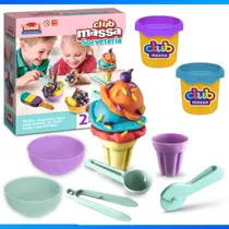 Massinha Club Massa Mini Sorveteria Divertida 7 Peças