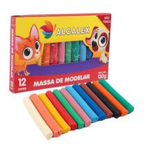 Massinha de Modelar 12 Cores 130g Colorida Infantil Escolar