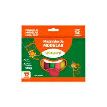 Massinha de Modelar 12 Cores 180g Leo e Leo Massinha de Modelar 12 Cores 180g Leo e Leo