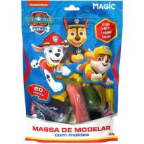 Massinha de Modelar 12 Cores + 6 Moldes 300g Patrulha Canina Azul