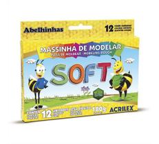 Massinha De Modelar 12 Cores Acrilex Soft Massinha De Modelar 12 Cores Acrilex Soft