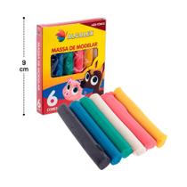 Massinha de modelar 6 cores 65g papelaria escolar infantil